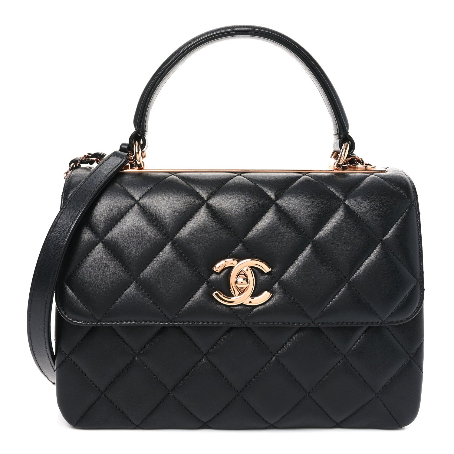 Chanel Lambskin Quilted Small Trendy CC Dual Handle Flap Bag Black 1 of 11