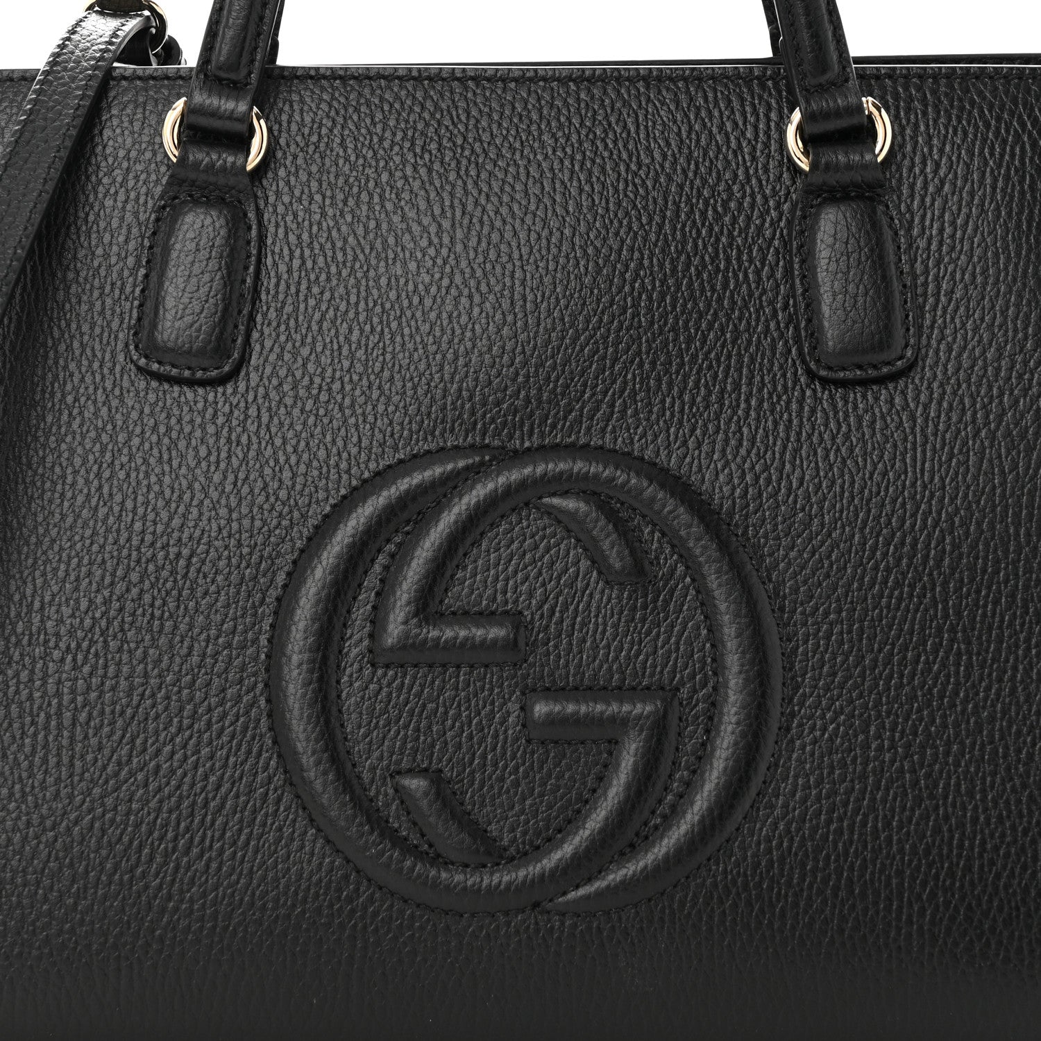Gucci Pebbled Calfskin Large Soho Top Handle Satchel Black 8 of 10