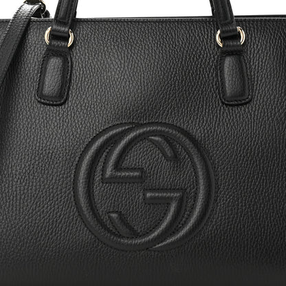 Gucci Pebbled Calfskin Large Soho Top Handle Satchel Black 8 of 10