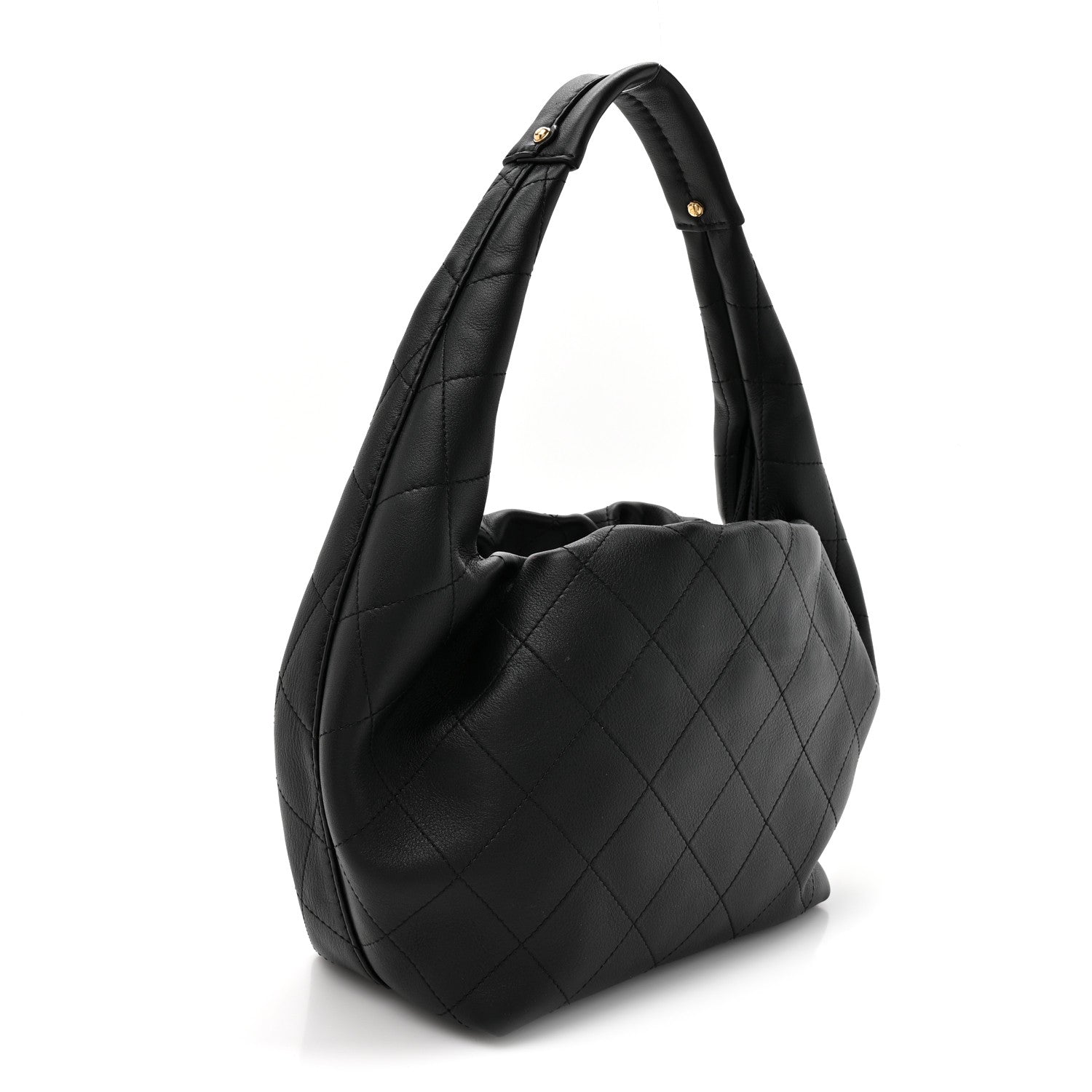 Chanel Calfskin Quilted Small Maxi Hobo Black 3 of 10