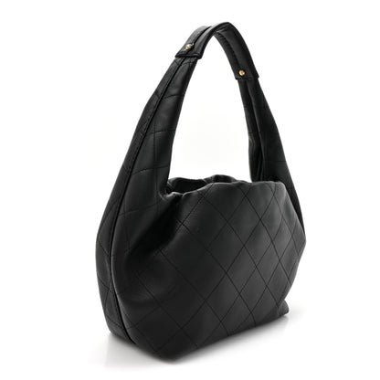 Chanel Calfskin Quilted Small Maxi Hobo Black 3 of 10