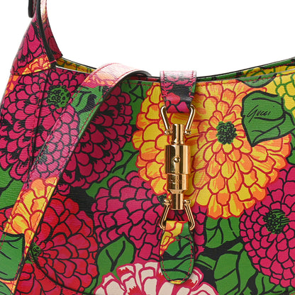 Gucci X KEN SCOTT Textured Calfskin Pomponica Print Small Jackie 1961 Hobo Multicolor Fuxia Pompon 8 of 10