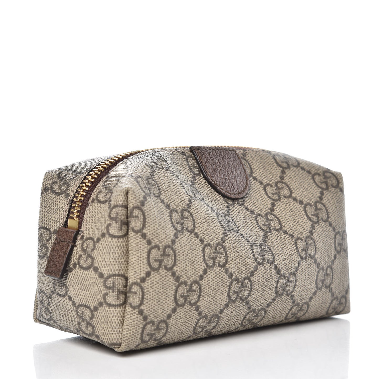 Soft GG Supreme Monogram Calfskin Small Ophidia Cosmetic Case Beige Ebony New Acero