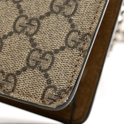 Gucci GG Supreme Monogram Suede Crystal Small Dionysus Shoulder Bag Beige Ebony Taupe 14 of 14