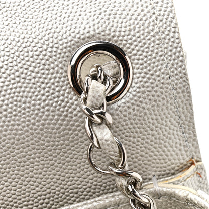 Chanel Metallic Caviar Small Coco Curve Messenger Flap Silver 13 of 14