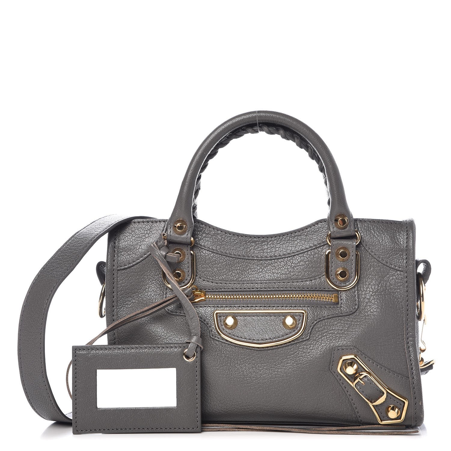 Balenciaga Chevre Gold Metallic Edge Hardware Mini City Gris Acier 1 of 10