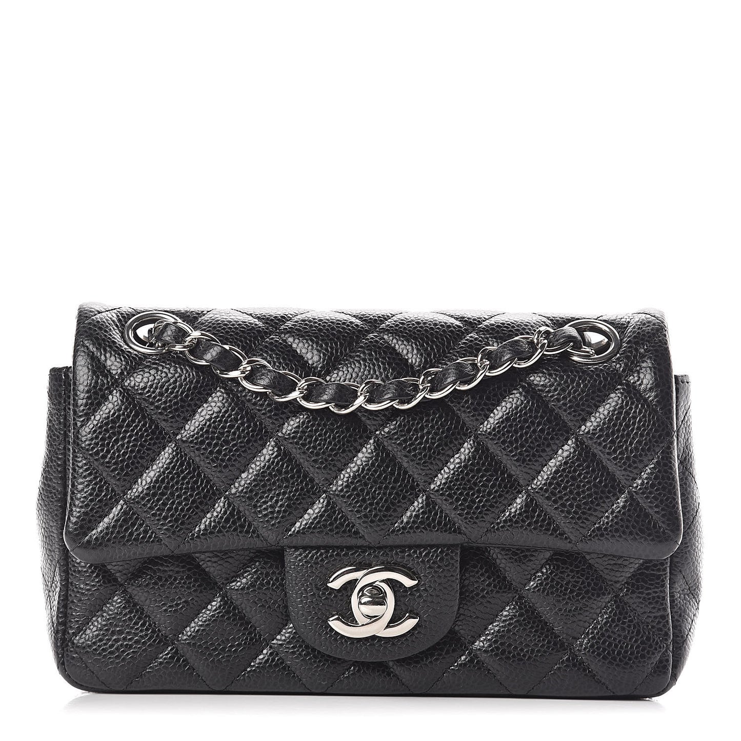 Caviar Quilted Mini Rectangular Flap Black