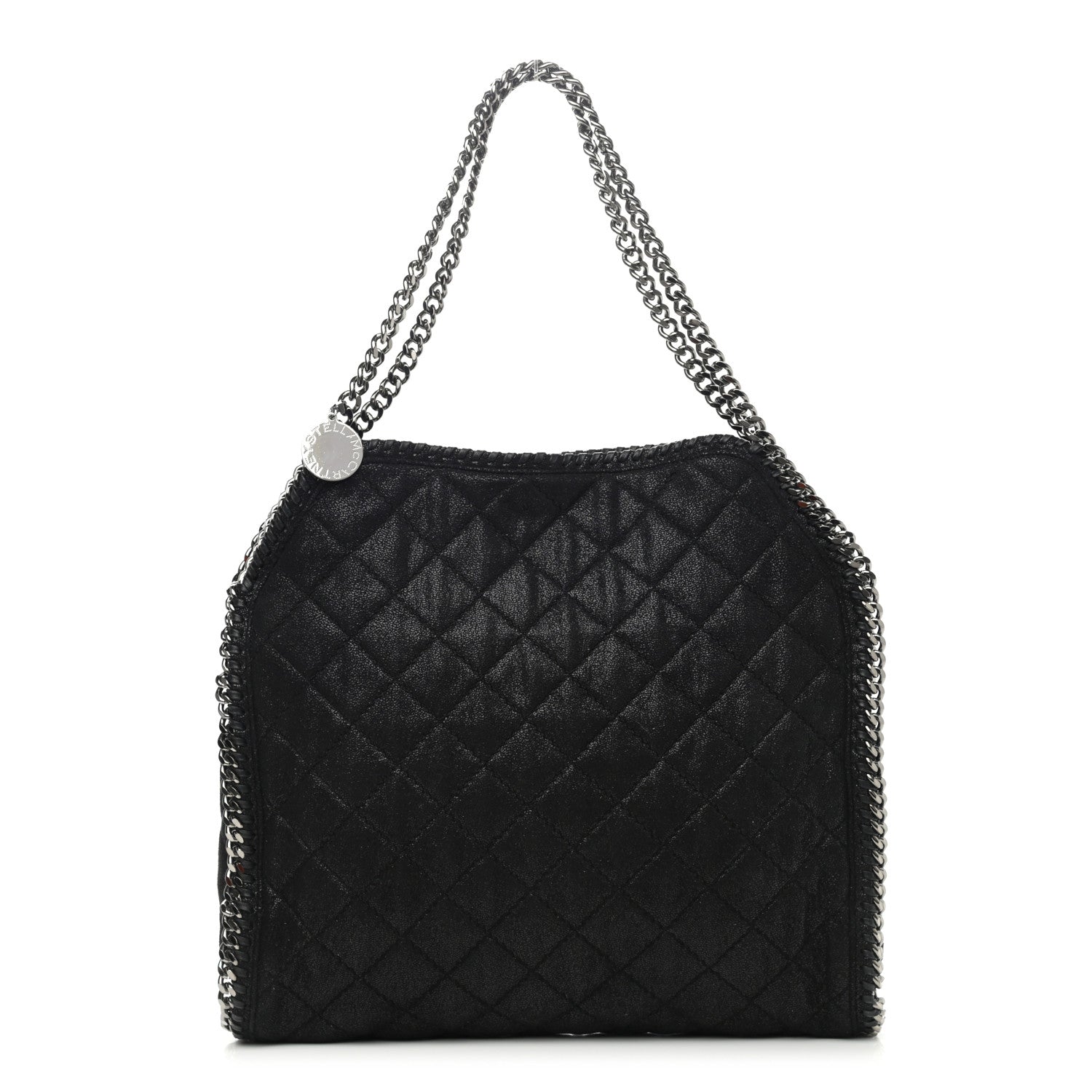 Stella McCartney Shaggy Deer Quilted Falabella Fold Over Tote Black 1 of 11