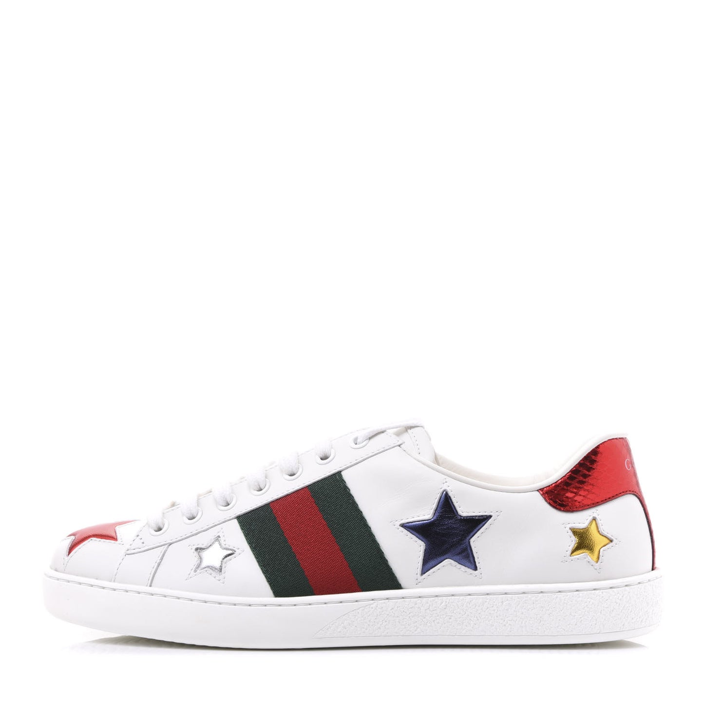 Calfskin Ayers Web Star Embroidered Mens Ace Sneakers 6.5 White Multi