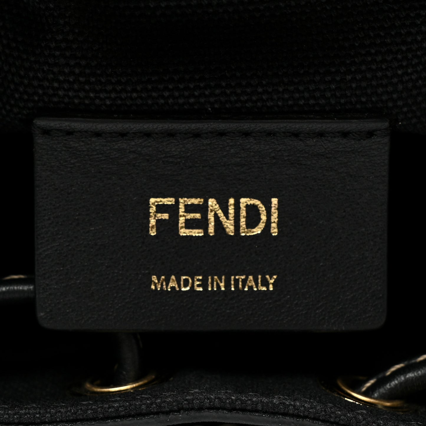 Canvas Vitello King F is Fendi FF Embroidered Mini Mon Tresor Bucket Bag Black