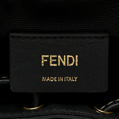 Fendi Canvas Vitello King F is Fendi FF Embroidered Mini Mon Tresor Bucket Bag Black 6 of 8