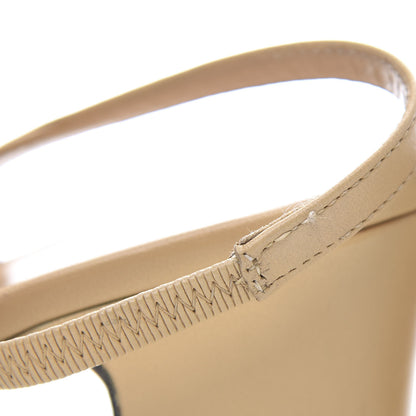 Chanel Goatskin Grosgrain Cap Toe CC Slingback Pumps 36.5 Beige Black 12 of 12