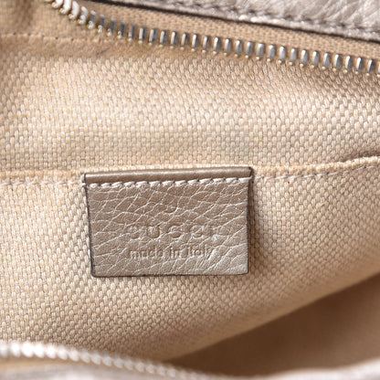 Gucci Metallic Pebbled Calfskin Small Soho Disco Bag Golden Beige 6 of 12