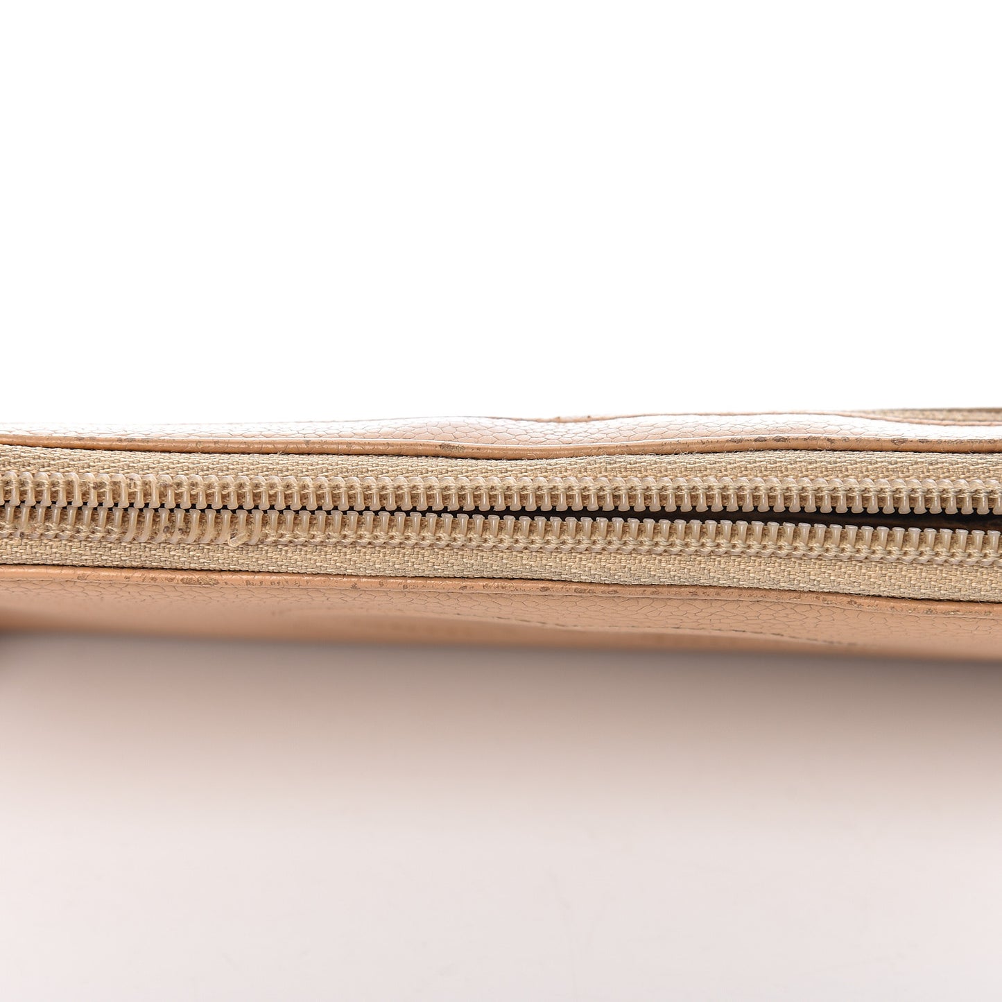 Caviar Large Timeless CC Zip Around Wallet Beige