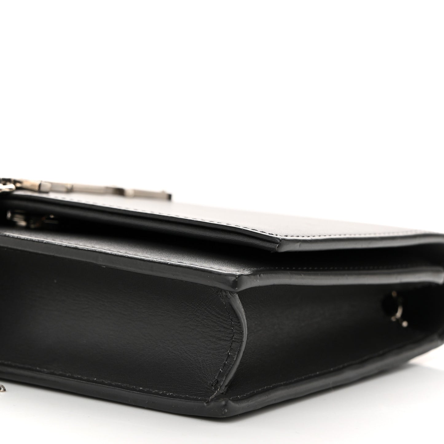 Smooth Calfskin Classic Monogram Kate Tassel Chain Wallet Asphalt