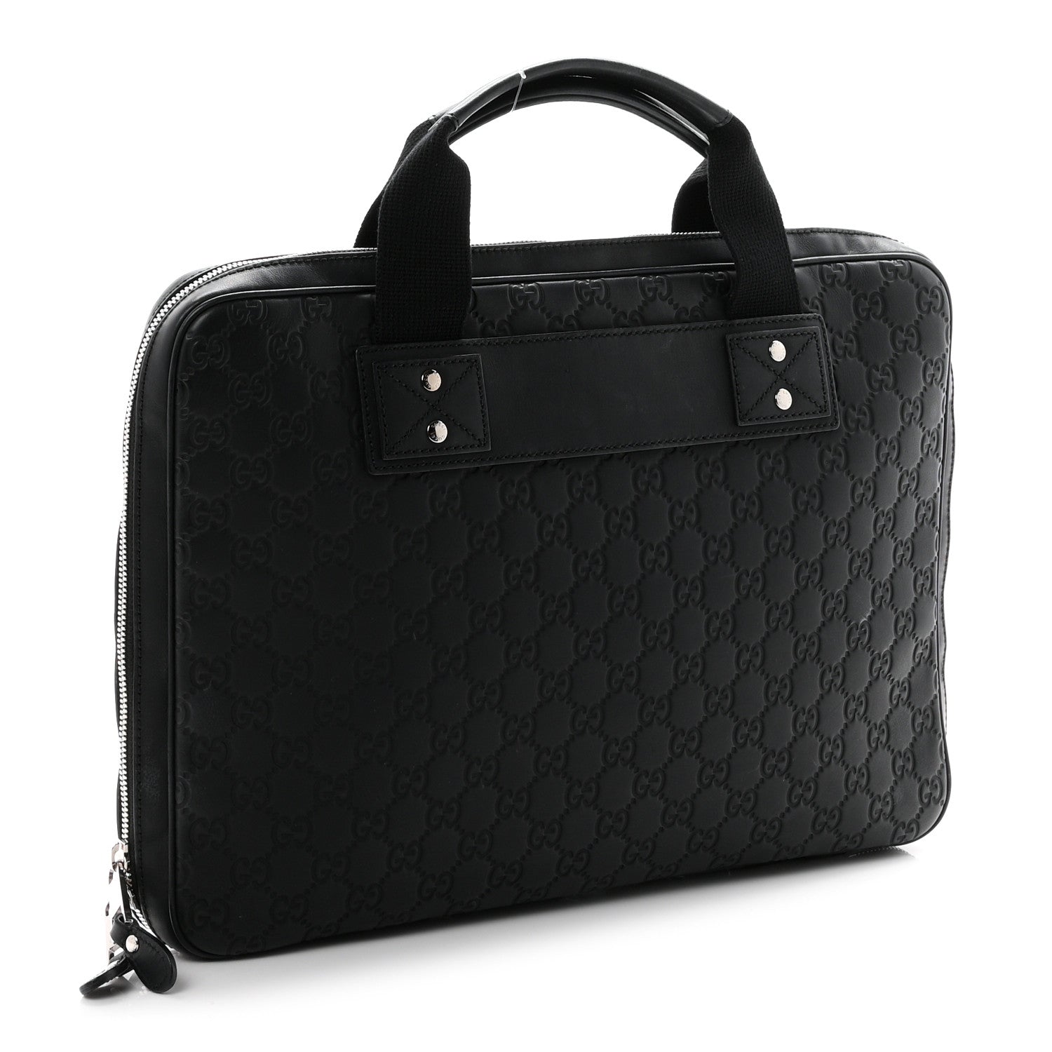 Gucci Rubber Guccissima Laptop Briefcase Black 2 of 10
