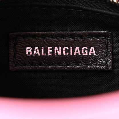 Balenciaga Shiny Supple Calfskin Crocodile Embossed Classic Silver Hardware Mini City Baby Pink 7 of 13