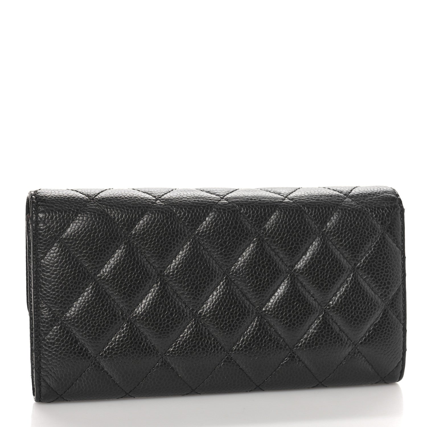 Chanel Caviar Quilted Large Gusset Flap Wallet Black 3 of 9
