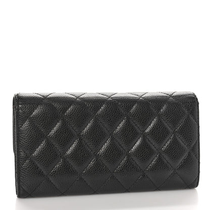 Chanel Caviar Quilted Large Gusset Flap Wallet Black 3 of 9