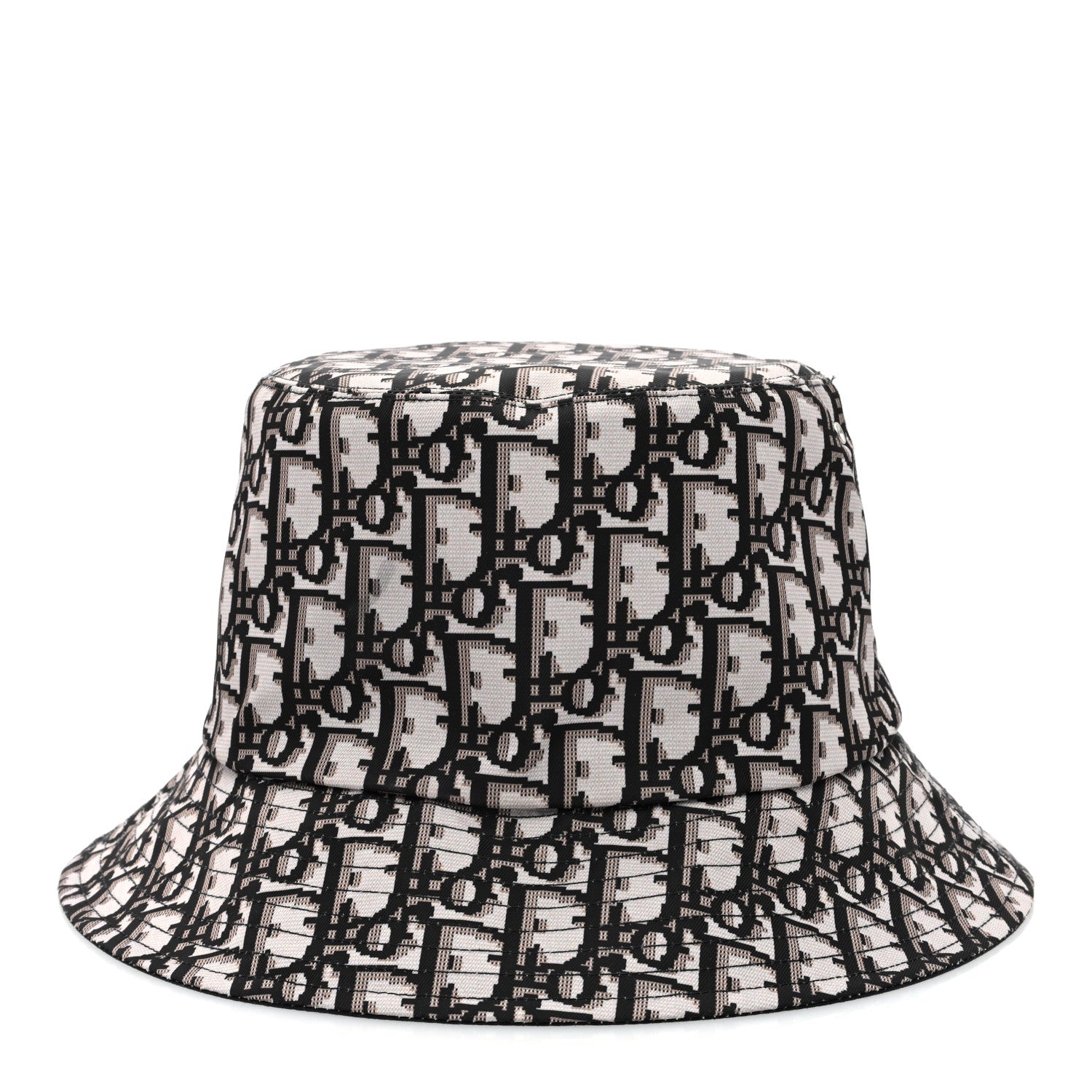 Christian Dior Polyester Cotton Oblique Reversible Teddy-D Brim Bucket Hat 567 Black 1 of 10