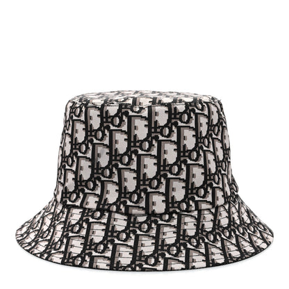 Christian Dior Polyester Cotton Oblique Reversible Teddy-D Brim Bucket Hat 567 Black 1 of 10