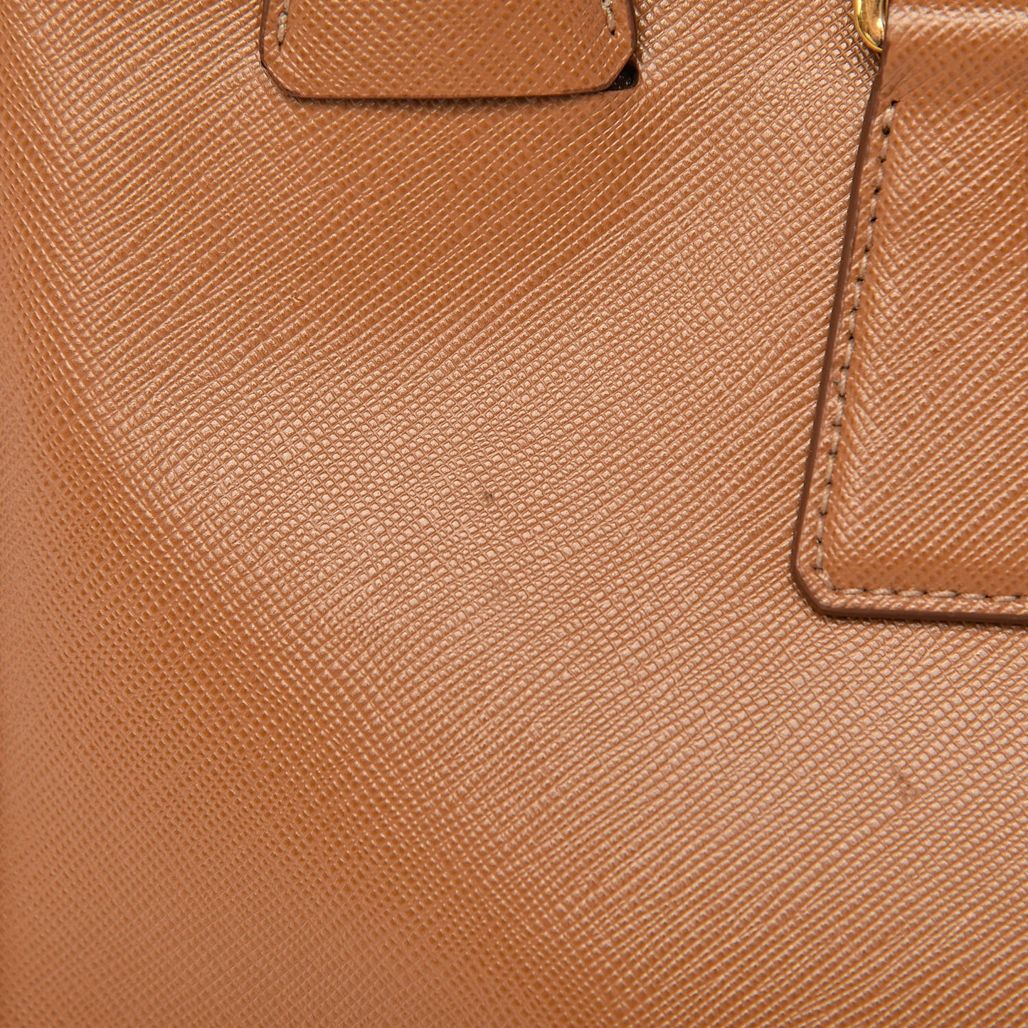 Saffiano Lux Large Galleria Double Zip Tote Caramel