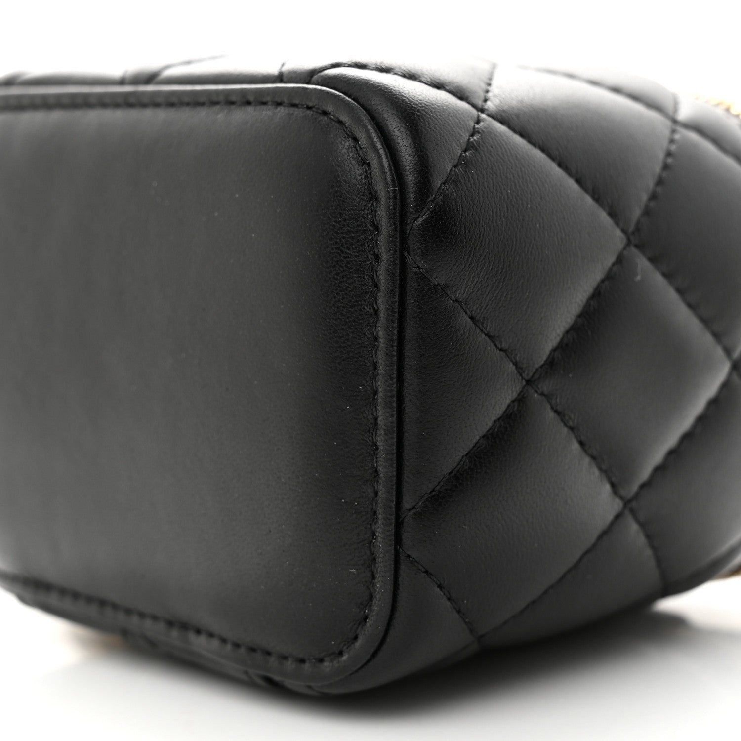 Chanel Lambskin Quilted Mini Pearl Crush Vanity Case With Chain Black 10 of 11
