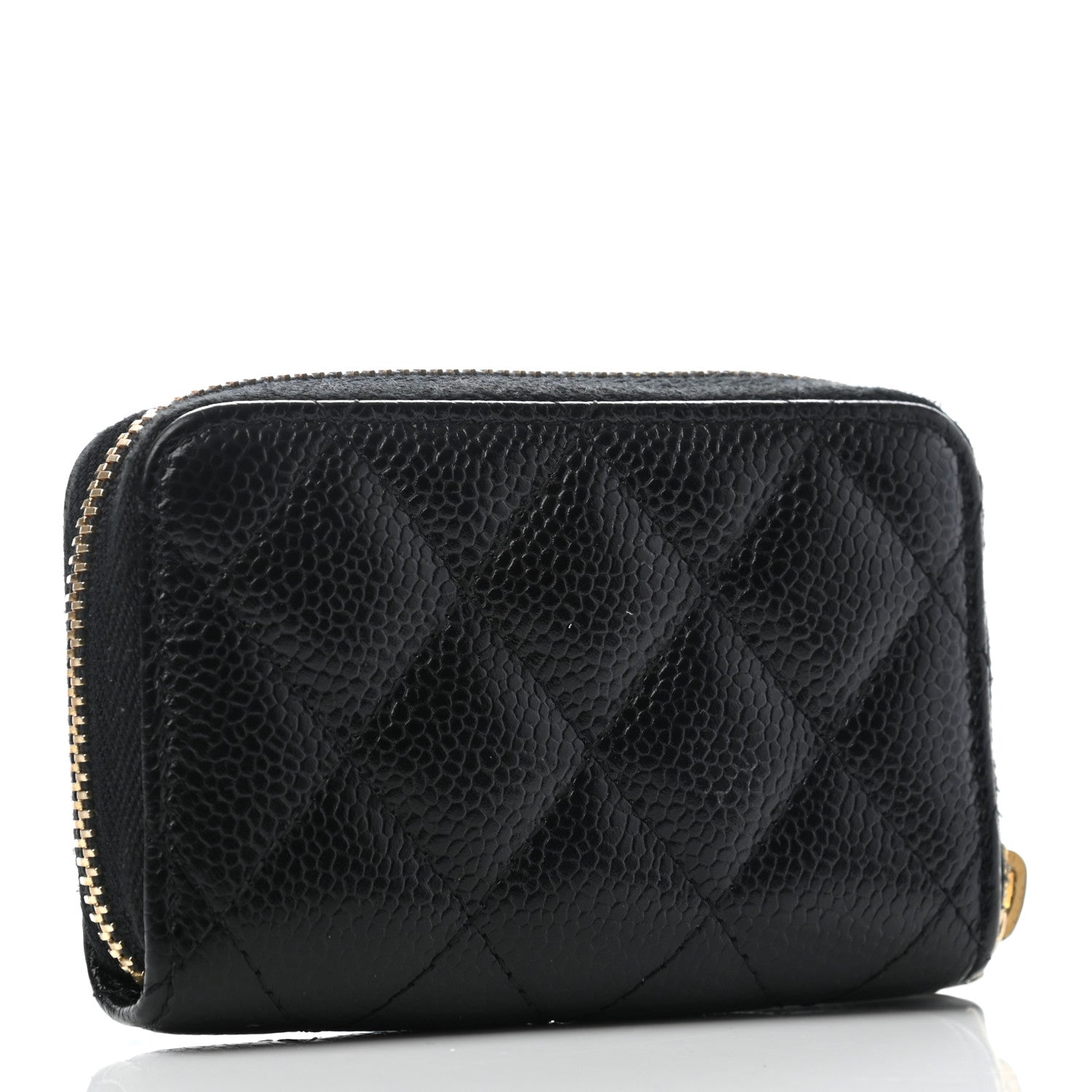 Chanel Caviar Quilted Zip Coin Purse Black 2 of 7