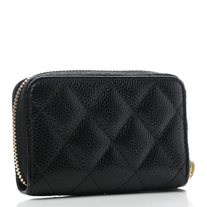 Chanel Caviar Quilted Zip Coin Purse Black 2 of 7