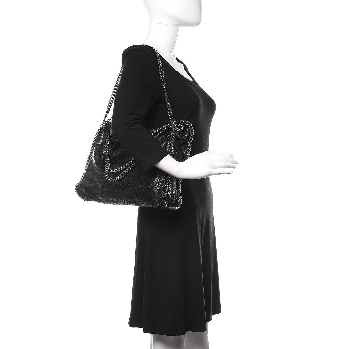 Eco Python Falabella Fold Over Tote Black