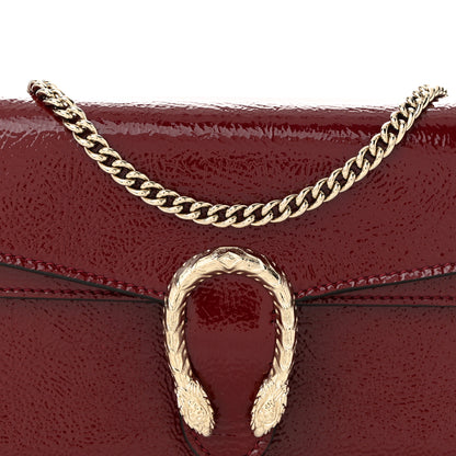 Gucci Crinkled Patent Mini Dionysus Shoulder Bag Rosso Ancora Red 8 of 11