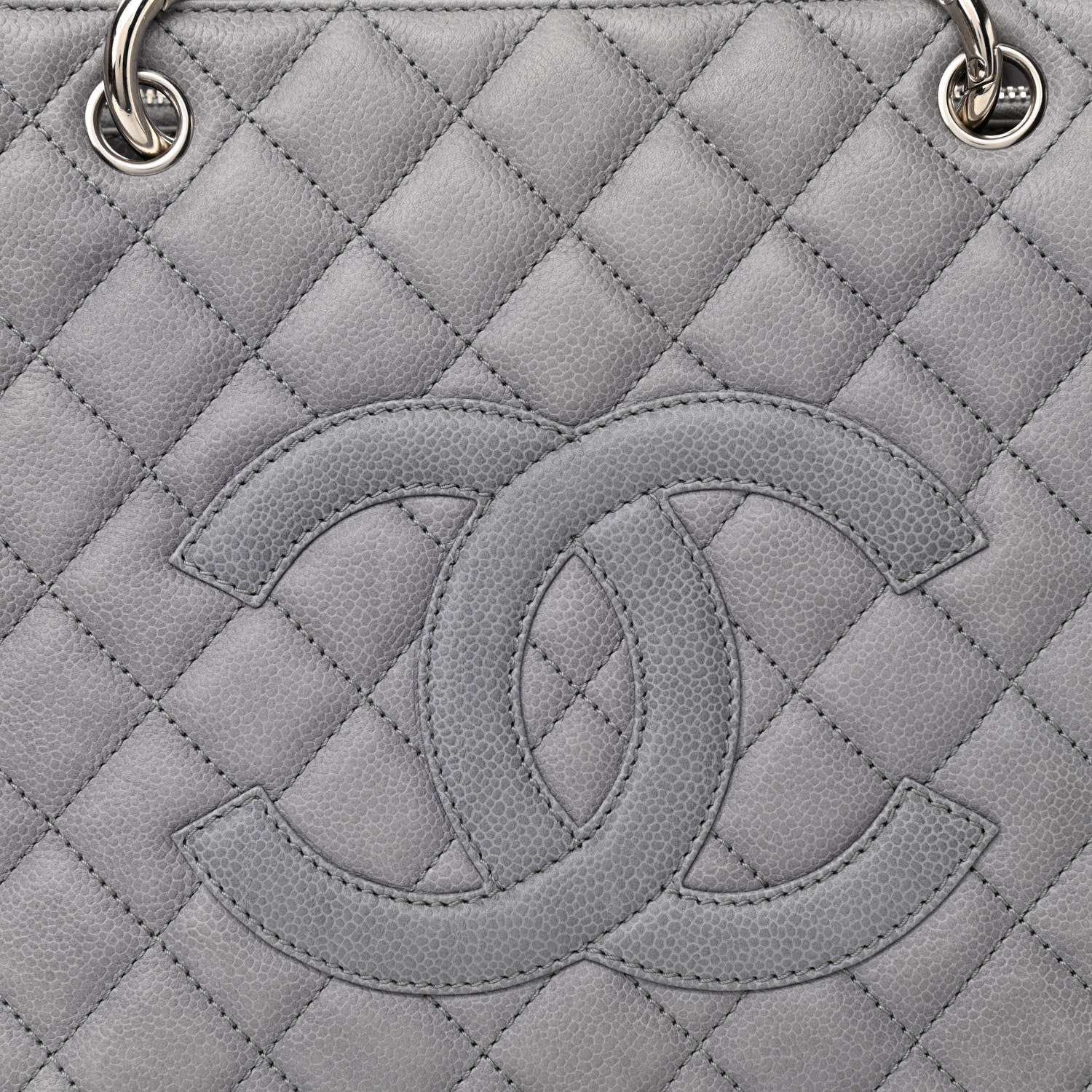 Chanel Caviar Quilted Grand Shopping Tote GST Light Grey 12 of 12