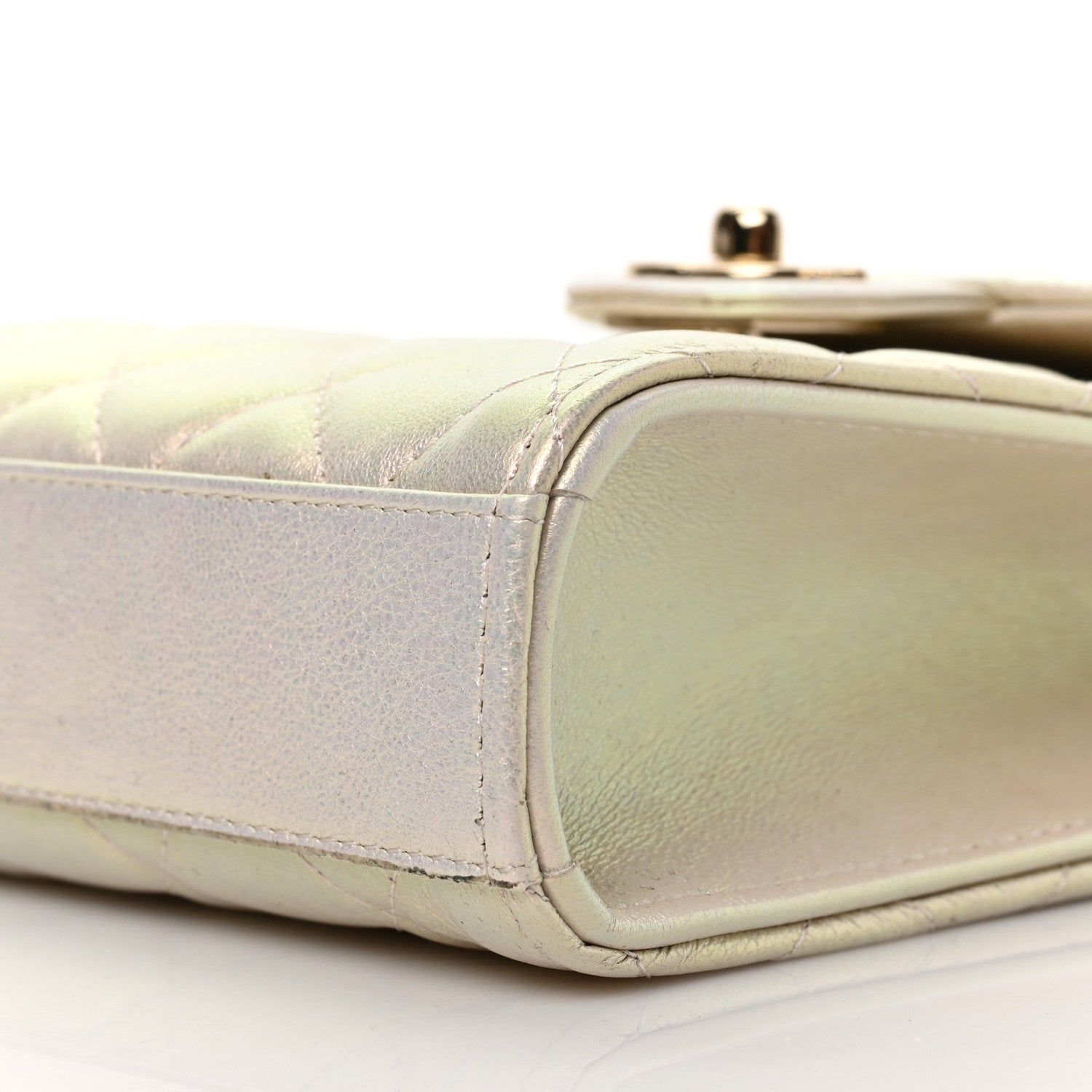 Chanel Iridescent Lambskin Quilted CC Phone Holder Ivory 8 of 8