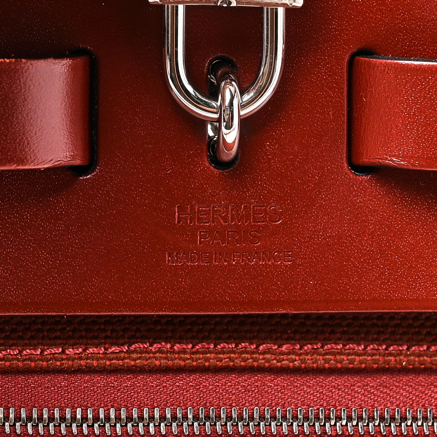 Hermes Vache Hunter Toile Herbag Zip 31 PM Rouge H 7 of 12