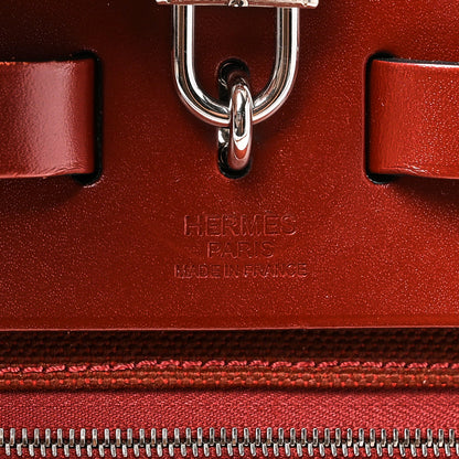 Hermes Vache Hunter Toile Herbag Zip 31 PM Rouge H 7 of 12