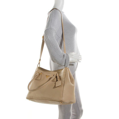 Prada Vitello Daino Tote Sabbia 2 of 8