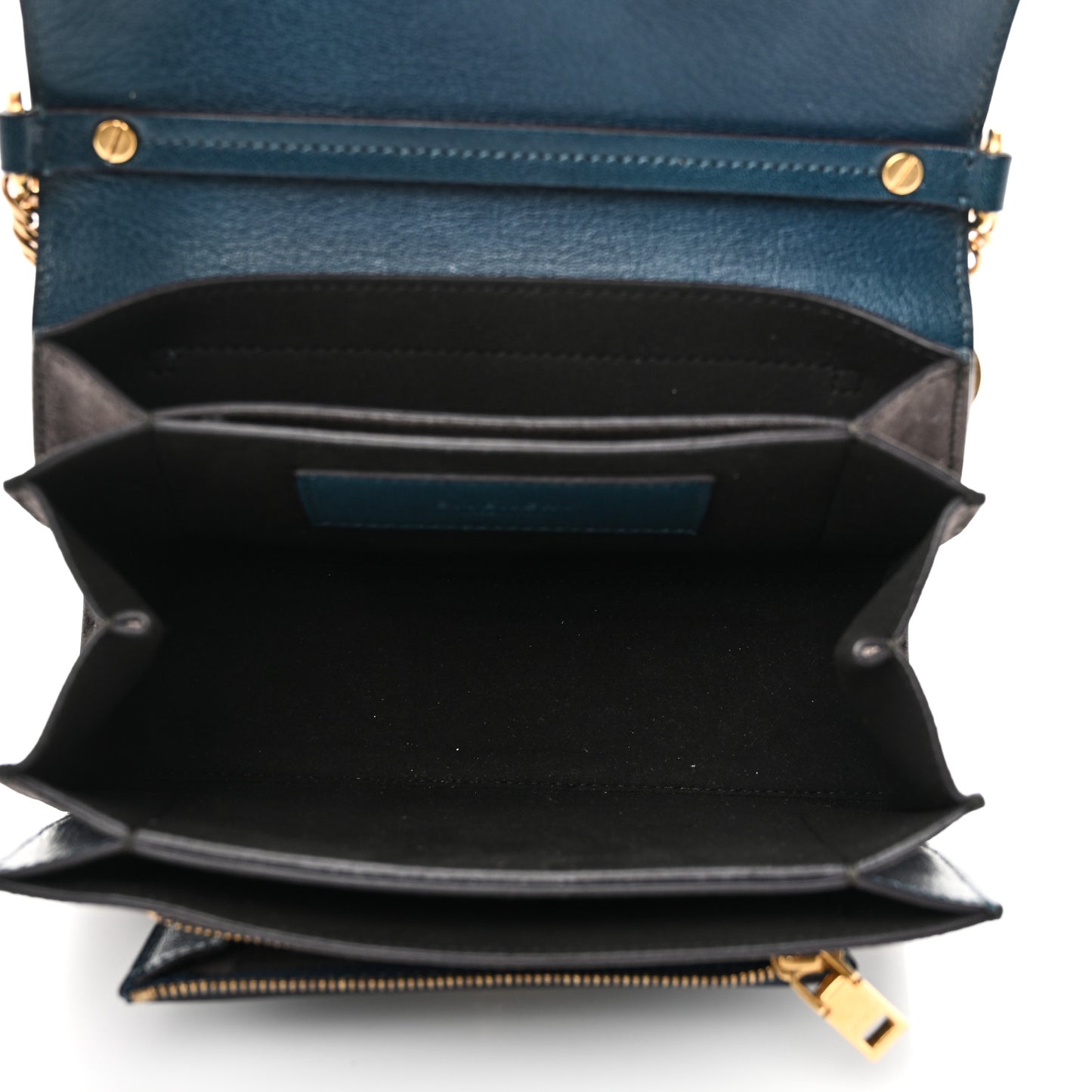 Goatskin Suede Small GV3 Shoulder Bag Blue Black