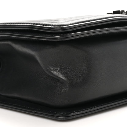 Chanel Lambskin Chevron Quilted Medium Boy Flap Black 9 of 10