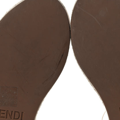 Fendi Nappa FF Embossed Espadrille Platform Sandals 40 Snow 18 of 20
