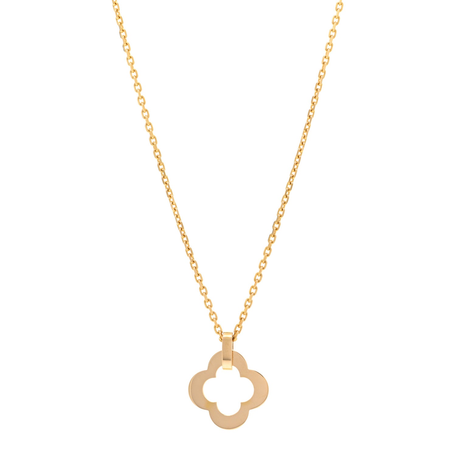 Van Cleef & Arpels 18K Yellow Gold Byzantine Alhambra Pendant Necklace 1 of 4