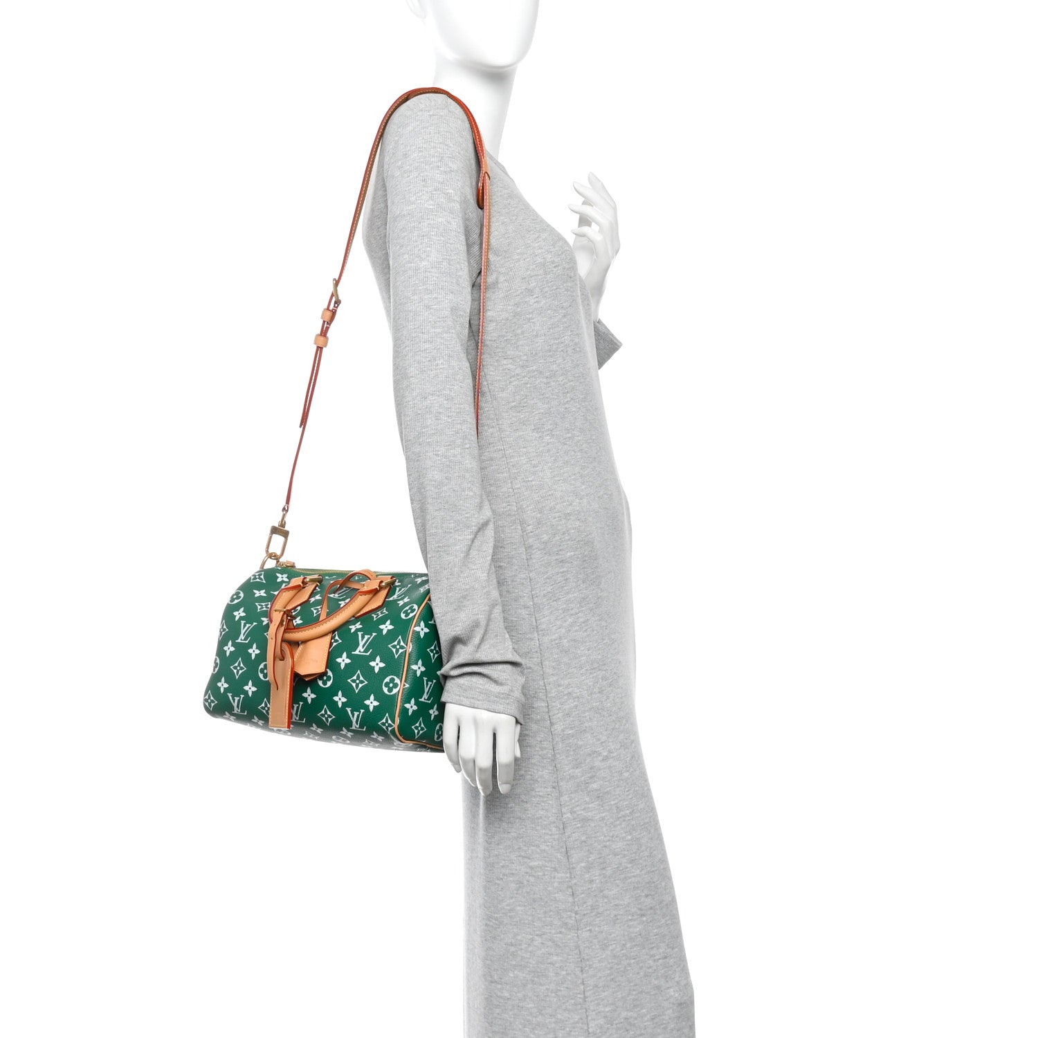 Louis Vuitton Calfskin Monogram Speedy P9 Bandouliere 25 Green 2 of 9