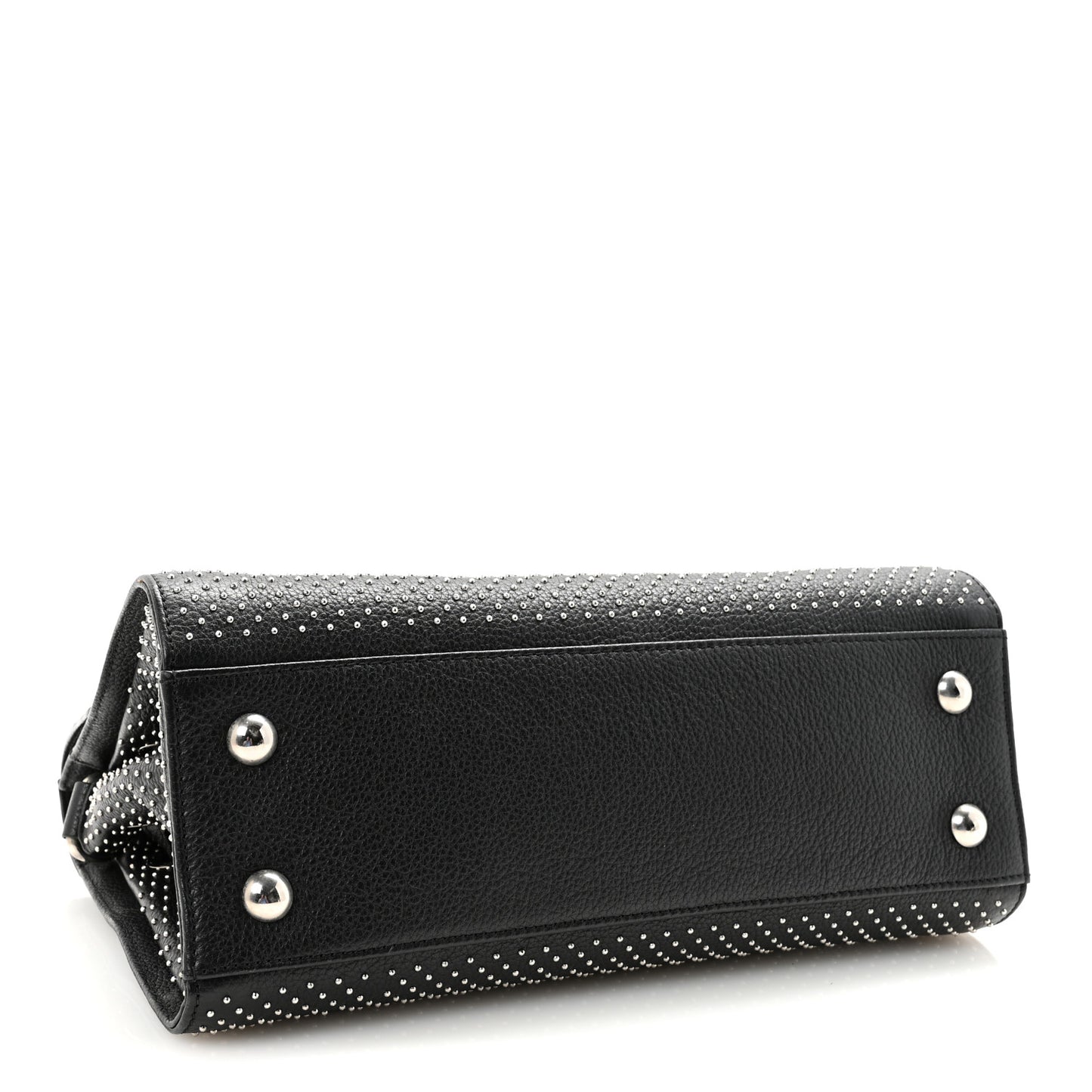 Studded Calfskin Rosalie Satchel Black