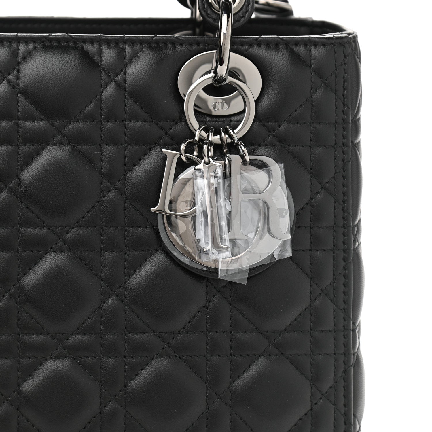 Christian Dior Lambskin Cannage Medium Lady Dior Black 7 of 10