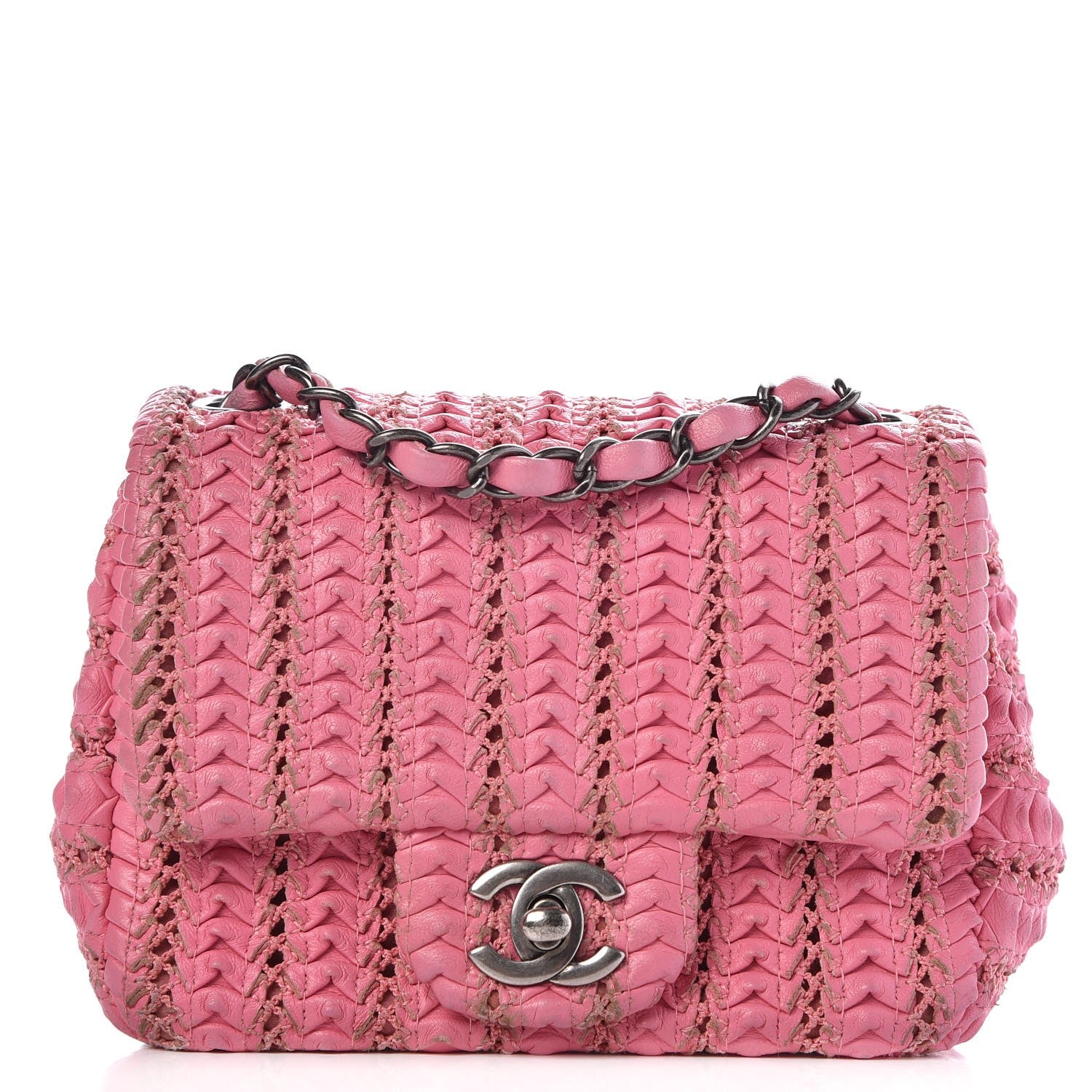 Chanel Lambskin Embroidered Mini Flap Pink 1 of 10