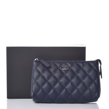Chanel Caviar Quilted Small Pouch Navy 9 of 9