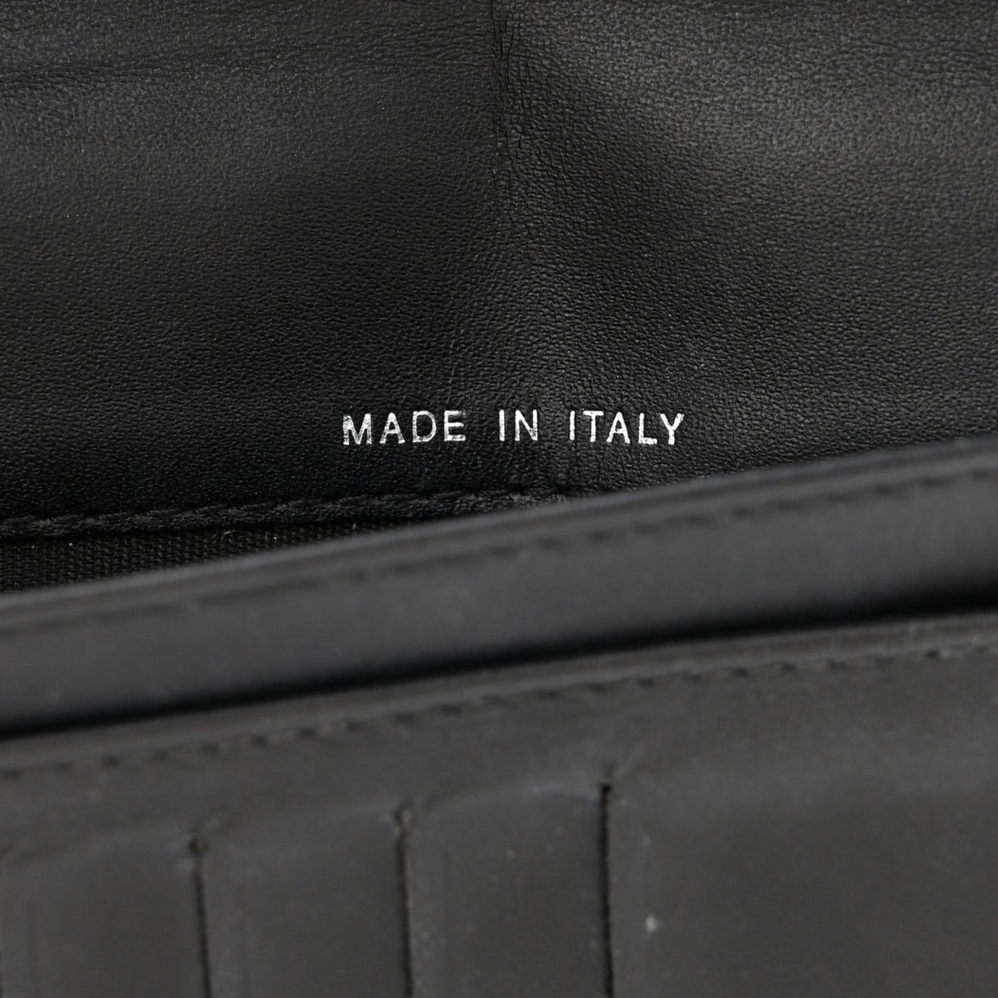 Patent Calfskin Quilted Boy Yen Wallet Black