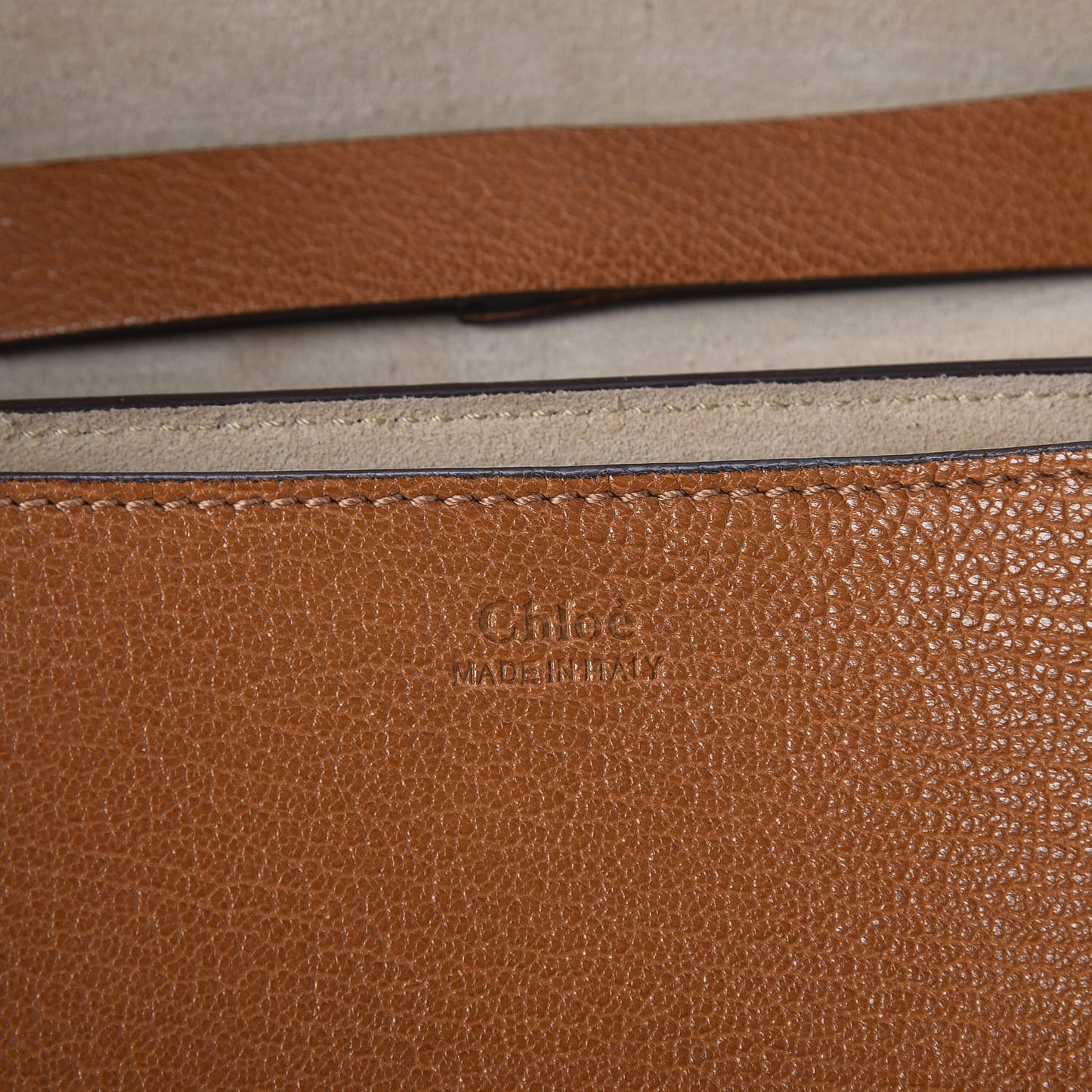Grained Lambskin Drew Shoulder Bag Caramel