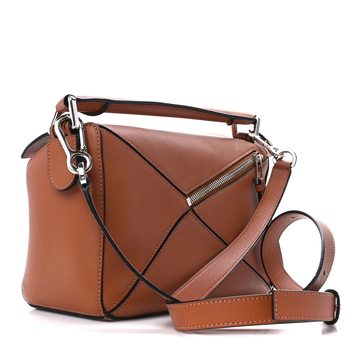 Loewe Calfskin Small Puzzle Bag Tan 3 of 10
