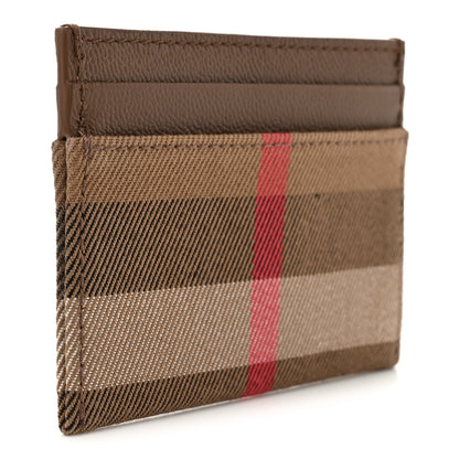 Burberry Grainy Calfskin Vintage Check Sandon Card Case Tan 3 of 8