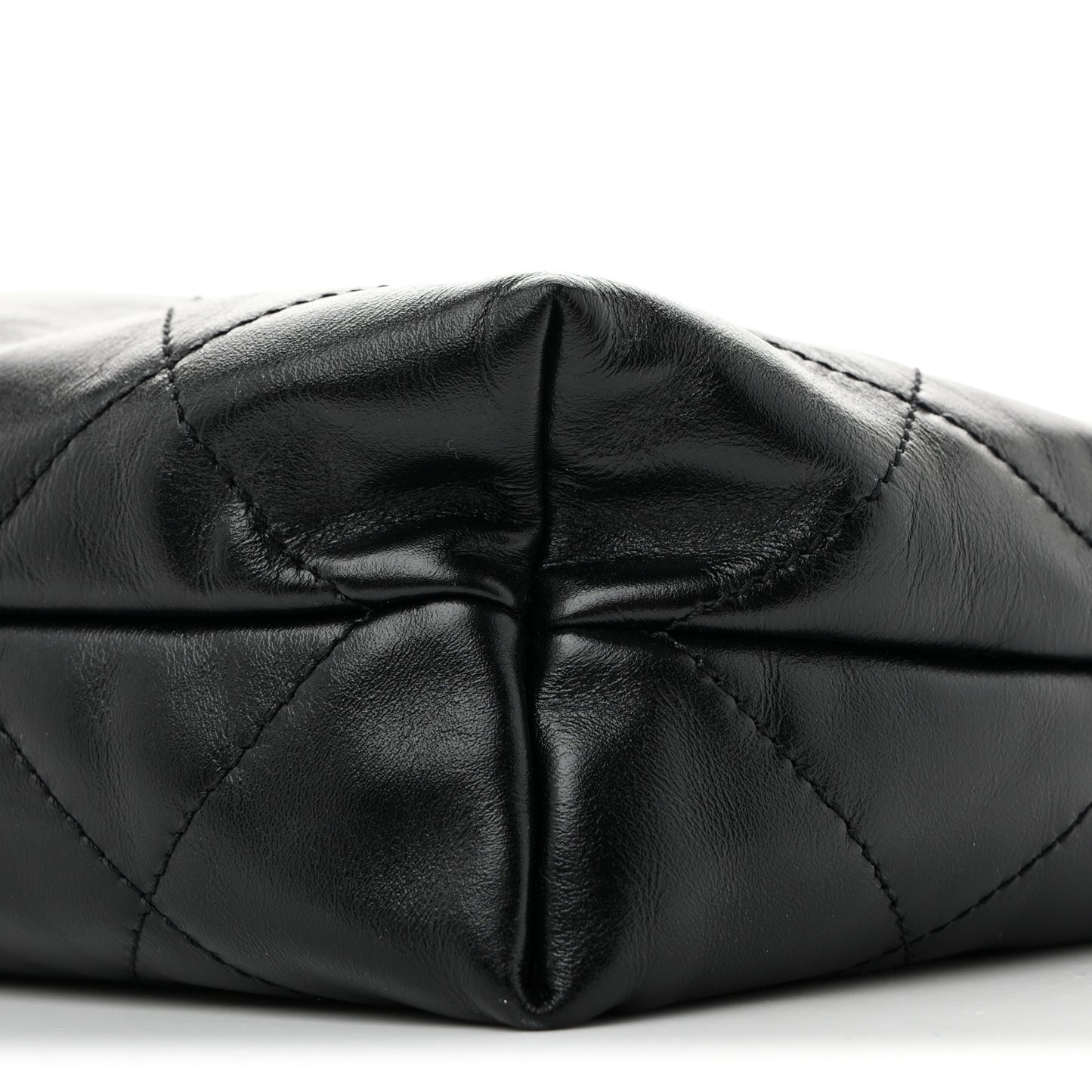 Shiny Calfskin Quilted Small Chanel 22 Black